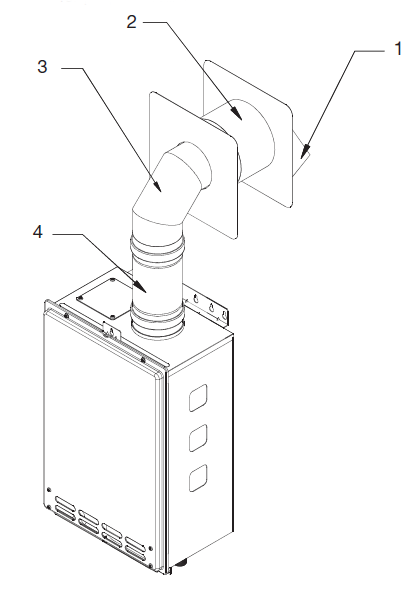 4" Combustible Sidewall Termination Kit (With Condensate Trap)